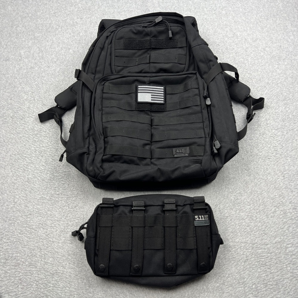 5.11 Tactical RUSH 24 Backpack Black MOLLE Military 37L Pack Rucksack +Bag 58601